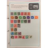 Small black lined Note book - containing mounted world stamps,