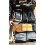 Four boxes of 20th Century projector items and tools