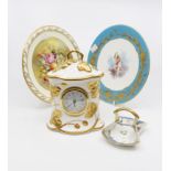 Minton mantle clock, Noritake dish,