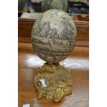 Scrimshaw ostrich egg with whaling scene,