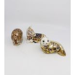 Royal Crown Derby paperweights Harbour Seal, Donkey,