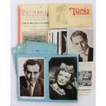 Collection of photographic press cards, portraits of Hollywood stars and celebrities of the 1940s,