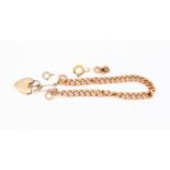 A 9ct rose gold bracelet with padlock clasp, gross weight approx 17.