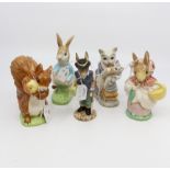 Beswick Beatrix Potter figurines including Mrs Rabbit, Peter Rabbit, Squirrel Nutkin,