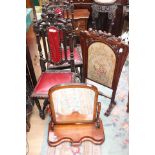 Pair of Victorian 17th Century style dining chairs,