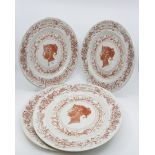 Set of four Royal Worcester Queen Victoria Golden Jubilee 1887 commemorative plates