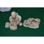 Two early 20th Century ivory figures
