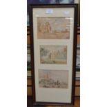 Four framed prints plus framed image of the Deercote, Sudbury by R.