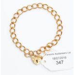 A 9ct gold link bracelet, padlock clasp, total gross weight 13.
