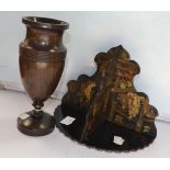 Late 19th Century hardwood vase,