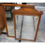 Two mahogany derssing table mirrors and one oak pedestal mirror AF