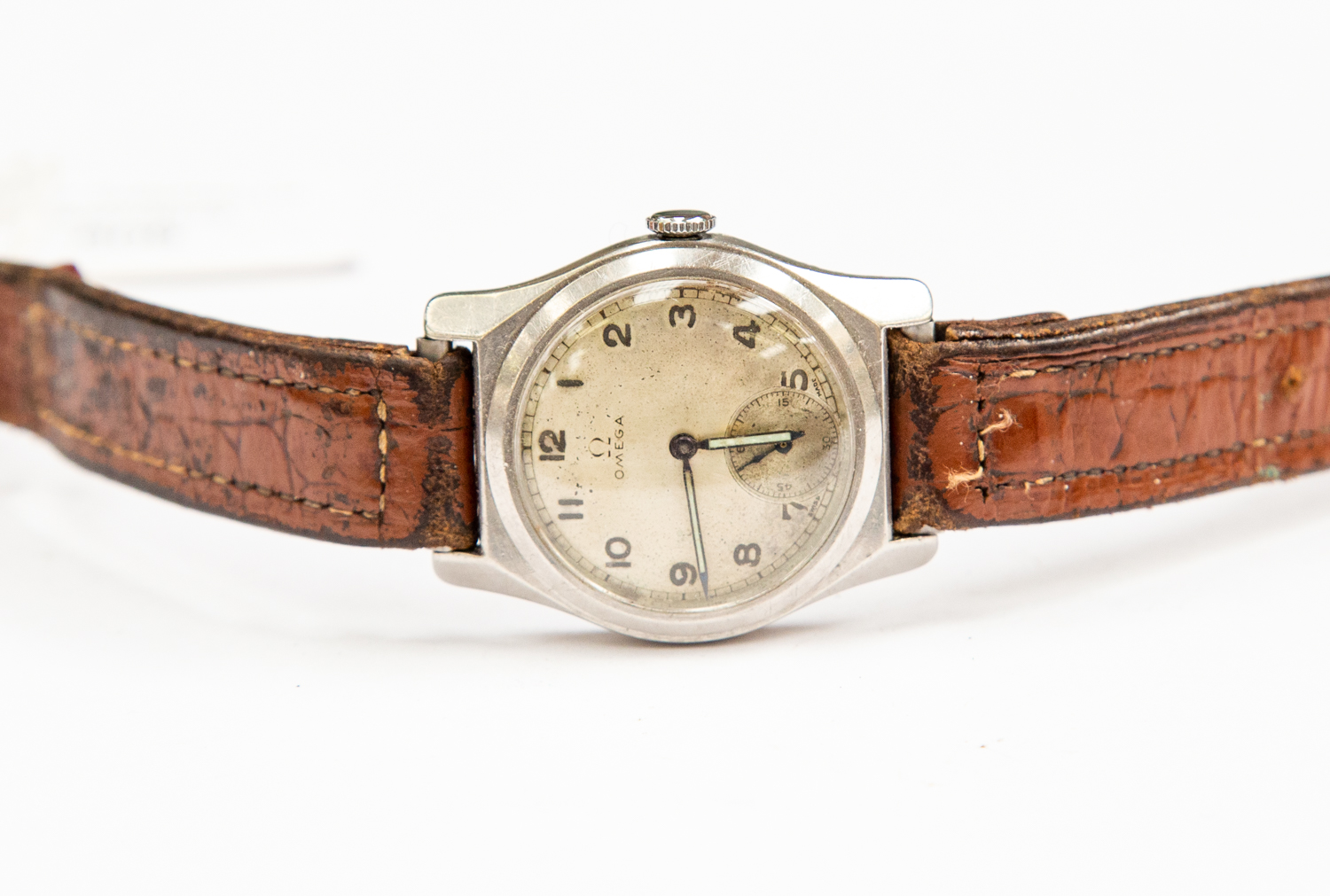 An Omega gentleman's wristwatch, circa 1930's/1940's, with original leather strap, subsidiary dial,