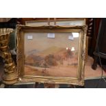 David Cox, signed watercolour, pastoral scene, David Cox 1783-1859, in gilt frame,