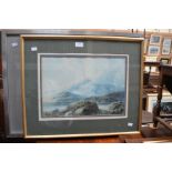 Two watercolours, one indistinctly signed possibly lake district and a coastal scene signed DEJ.