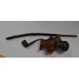 Ally Sloper carved wooden pipe,