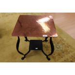 An Art Nouveau Staffordshire interest copper Lynton Ware side table,