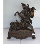 Bronzed reproduction figure of Napoleon on horse back