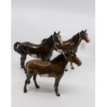 Three Beswick chesnut horses including 'New Forest' (3)