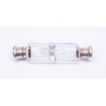 A 19th Century clear glass double ended scent bottle,