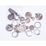 A collection of silver jewellery and white metal items to include a trillion shaped St Christopher