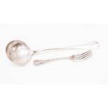 A French white metal ladle,