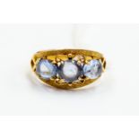 A 14k gold and moonstone dress ring, size M, approx 2.