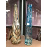 Two hand blown 1960's - 1970's vases