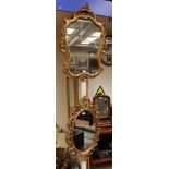 Quantity of modern gilt mirrors, in the rococo style.
