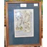 Two 18th Century double glazed framed maps, one entitled a map of Cheshire,
