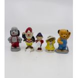 Five Wade figures, Noddy and Big Ears,