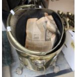 A metal ware collection to include; coal bucket,