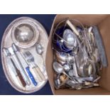 A collection of silver plated flat wares,