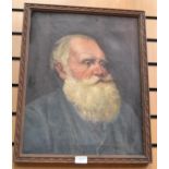 An oil on canvas, 19th Century portrait of gentleman with beard,