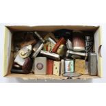 A large collection of assorted cigarette and vesta cases, including advertising and souvenir cases,