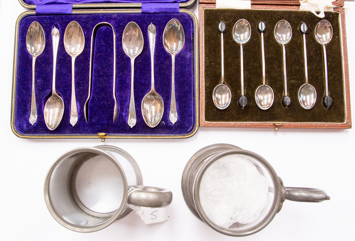 A set of Edwardian silver, circa 1907, Sheffield, other silver plate, spoons,