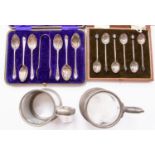 A set of Edwardian silver, circa 1907, Sheffield, other silver plate, spoons,