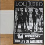 Collection of 1980's/1990's pop/rock concert posters including Motley Crue, Aerosmith, Lou Reed,