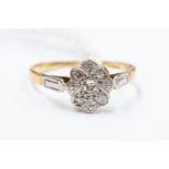 An 18ct gold and diamond ring, size K½, gross weight approx 1.