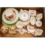 Collection of Royal Crown Derby china wares including early Posie cup and saucer, plates,