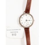 J W Benson, a circa 1920's gents J W Benson silver wristwatch,
