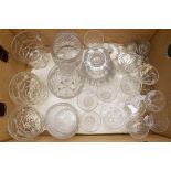 Assorted cut / pressed glass ware including glasses,
