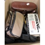 Pair of binoculars in leather case;