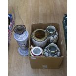 Collection of late 19th Century vases and oil burner,