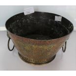 An 18th Century style circular copper jardiniere,