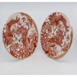 A pair of Royal Crown Derby plates "Red Aves";