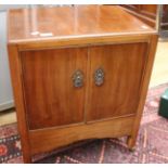 An Early 20th Century Mahogany Pot Cupboard on Brass Castors..