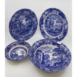 Collection of Copeland Spode Italian blue and white including 6 dinner plates,