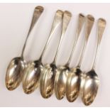 Six silver dessert spoons 1859 hallmarked