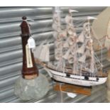 A model of the Eddystone Lighthouse from Cornish Serpentine stone,