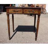 An early Victorian mahogany two drawer side table,